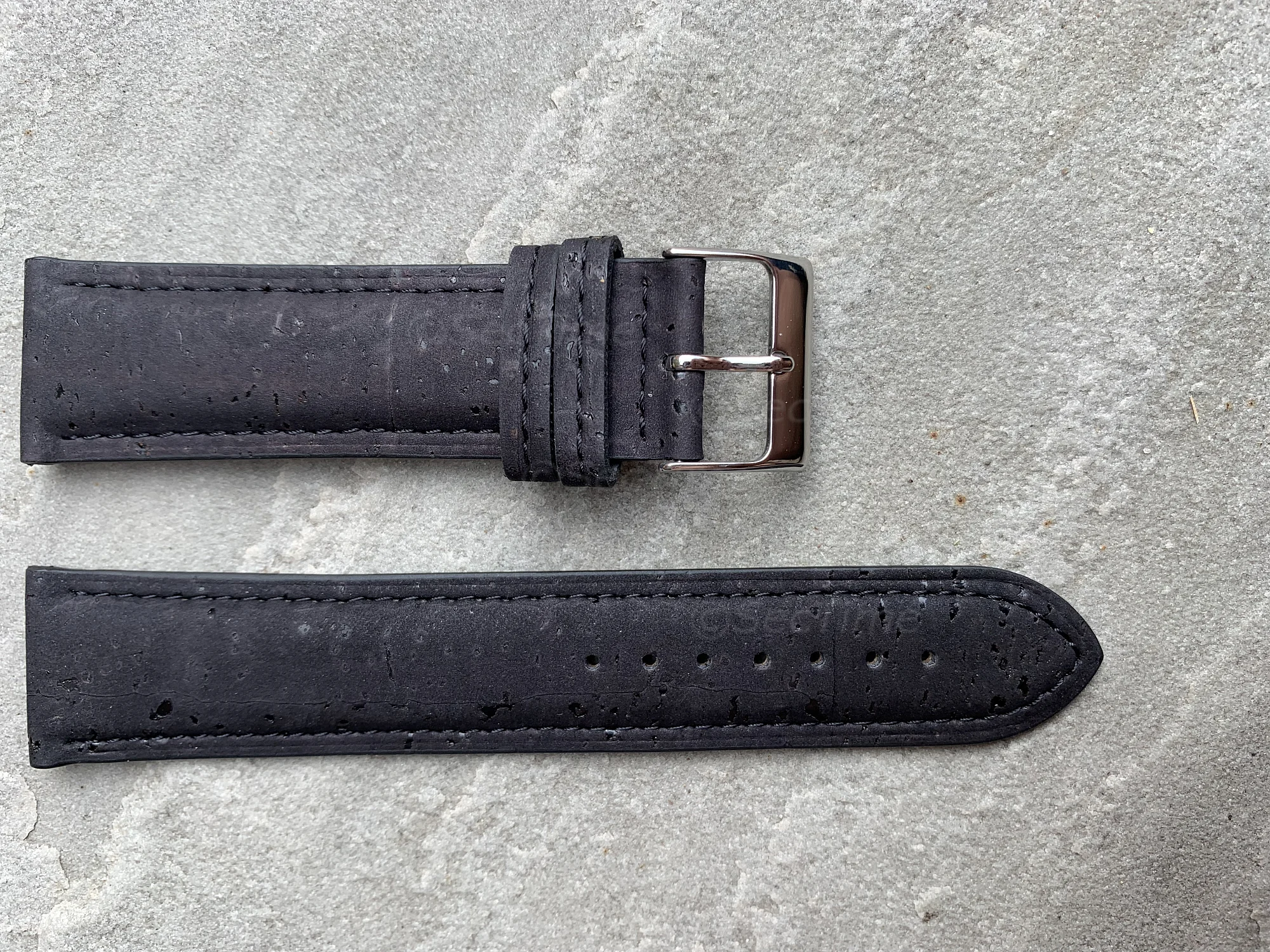 (image for) Real Cork Watch Strap Band Vegan - VIP Black 22mm (2)