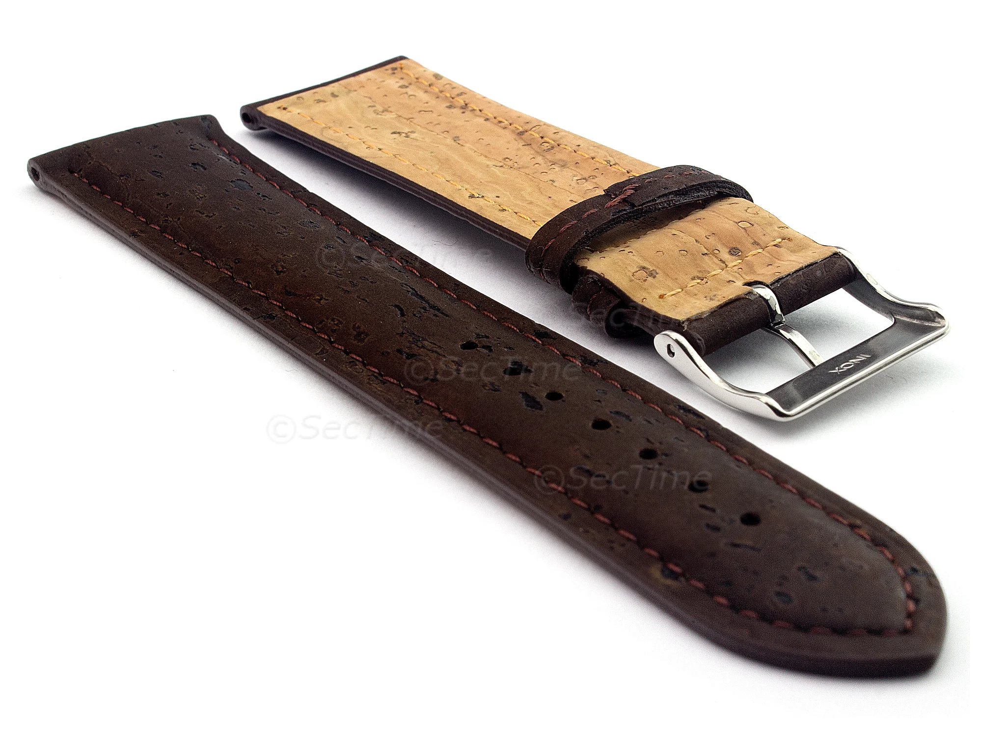 (image for) Real Cork Watch Strap Band Vegan - VIP Dark Brown 20mm (1)