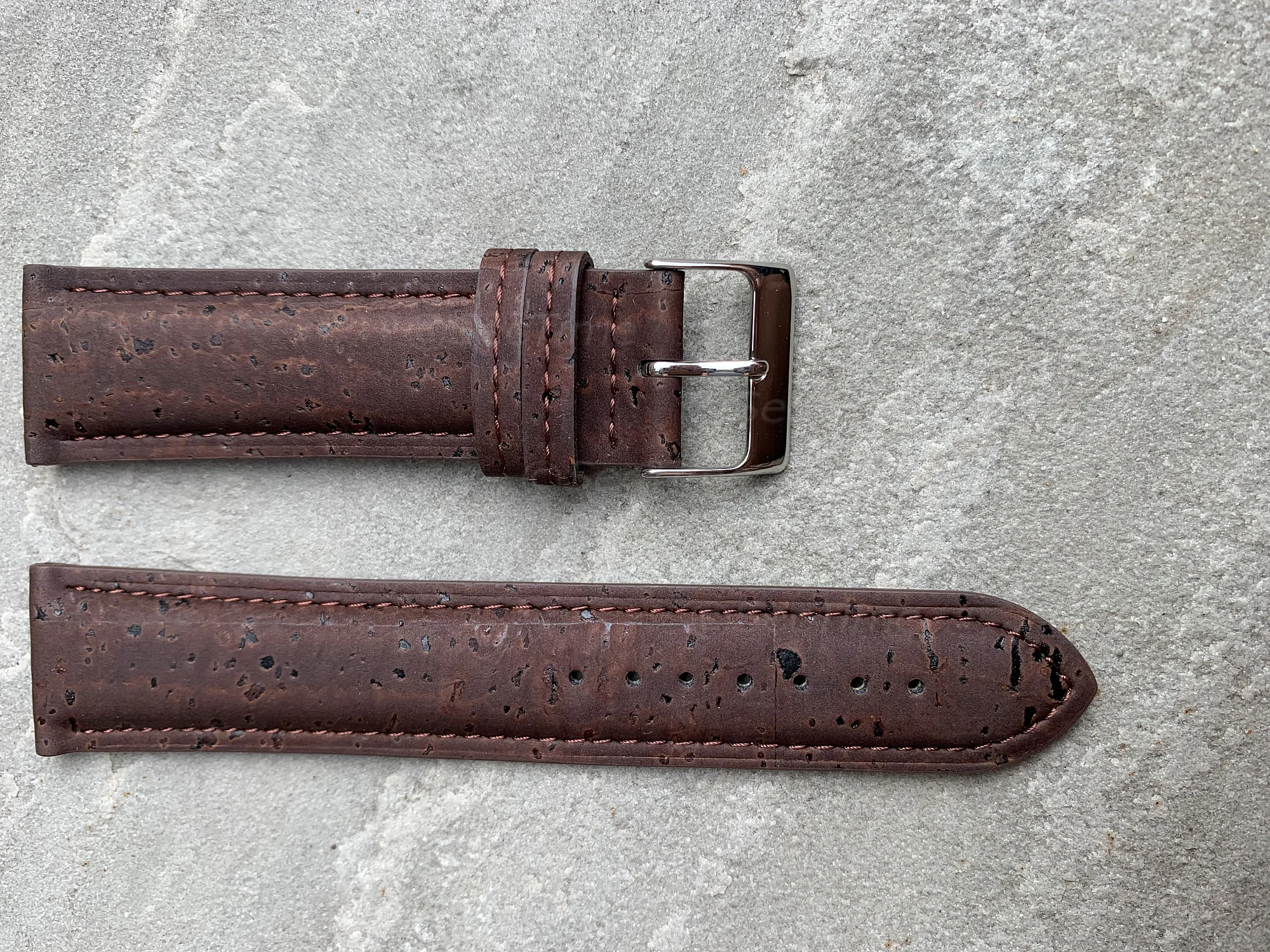 (image for) Real Cork Watch Strap Band Vegan - VIP Dark Brown 20mm (2)