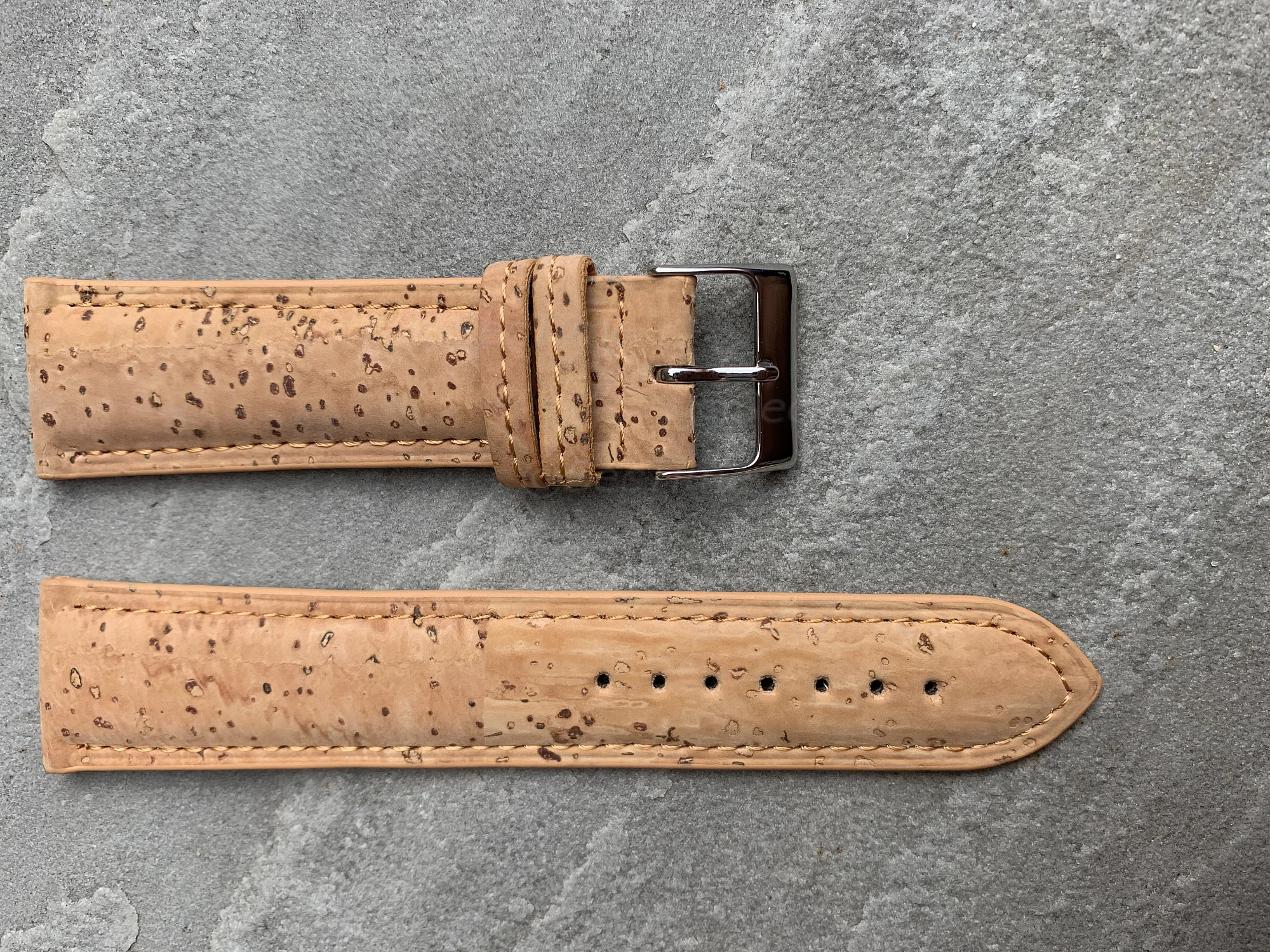 (image for) Real Cork Watch Strap Band Vegan - VIP Brown 18mm (2)
