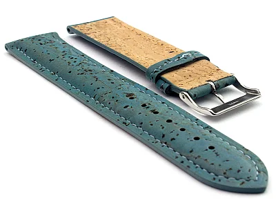 (image for) Real Cork Watch Strap Band Vegan - VIP Blue 20mm (1)