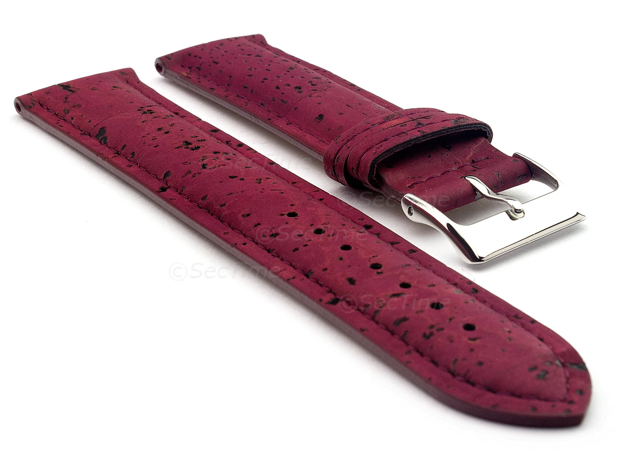 (image for) Real Cork Watch Strap Band Vegan - VIP Maroon 16mm