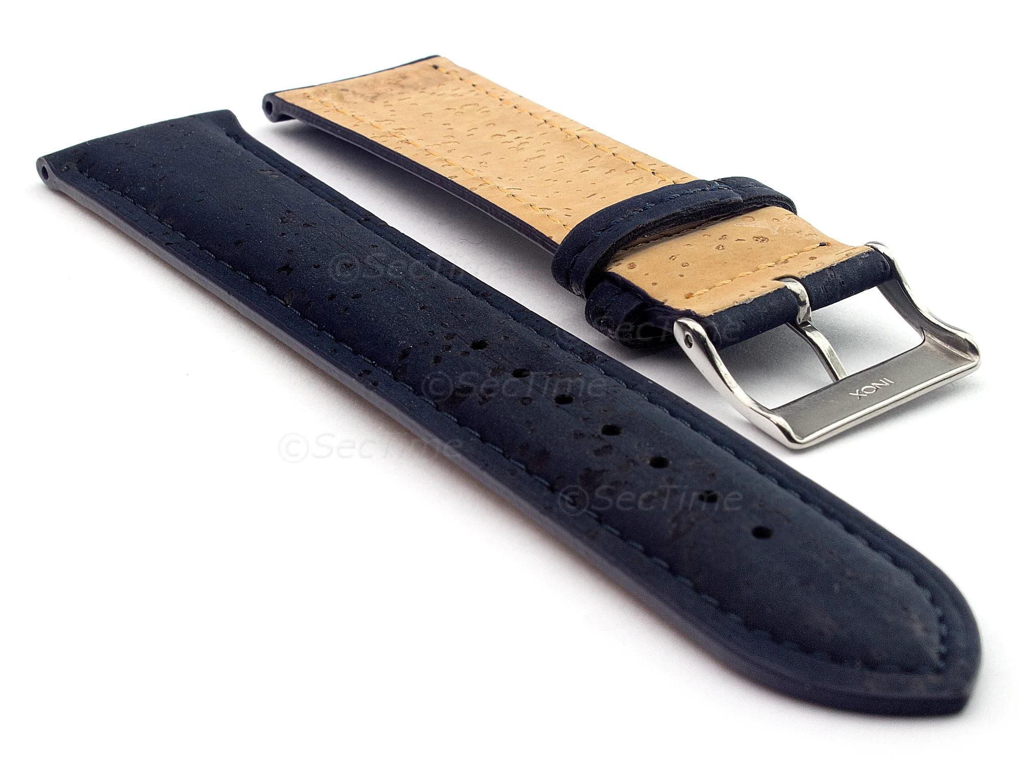 (image for) Real Cork Watch Strap Band Vegan - VIP Navy Blue 20mm (1)
