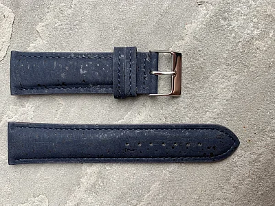 (image for) Real Cork Watch Strap Band Vegan - VIP Navy Blue 20mm (2)