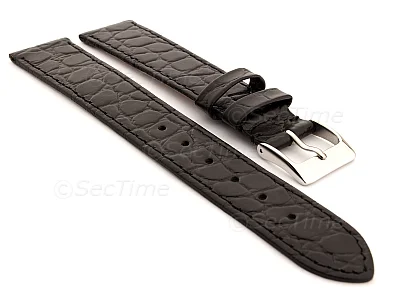 (image for) Genuine Leather Watch Strap Croco Arizona Black 16mm
