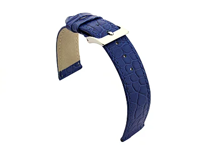 (image for) Genuine Leather Watch Strap Croco Arizona Blue 12mm (1)
