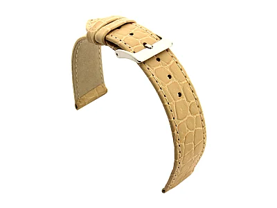 (image for) Genuine Leather Watch Strap Croco Arizona Cream 20mm (1)
