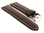 (image for) Extra Long Watch Strap Croco Dark Brown / White 18mm