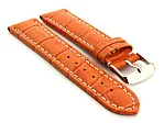 (image for) Extra Long Watch Strap Croco Orange / White 18mm