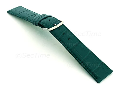 (image for) 22mm/18mm Leather Watch Strap Croco Louisiana Teal