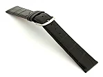 (image for) Leather Watch Strap Croco Louisiana Black 18mm
