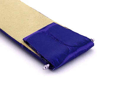 (image for) Open Ended Watch Strap Croco EM - Leather Blue 20mm (4)