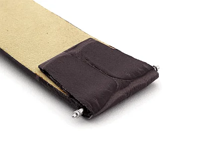 (image for) Open Ended Watch Strap Croco EM - Leather Chocolate Brown 20mm (4)