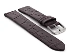 (image for) Open Ended Watch Strap Croco EM - Leather Chocolate Brown 20mm