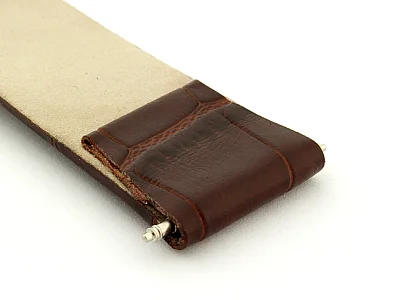 (image for) Open Ended Watch Strap Croco ES - Leather Dark Brown 10mm (4)