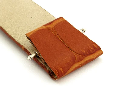(image for) Open Ended Watch Strap Croco ES - Leather Brown 10mm (3)