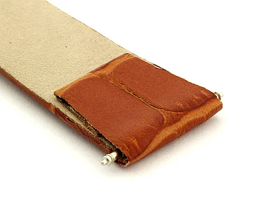 (image for) Open Ended Watch Strap Croco ES - Leather Brown 10mm (4)