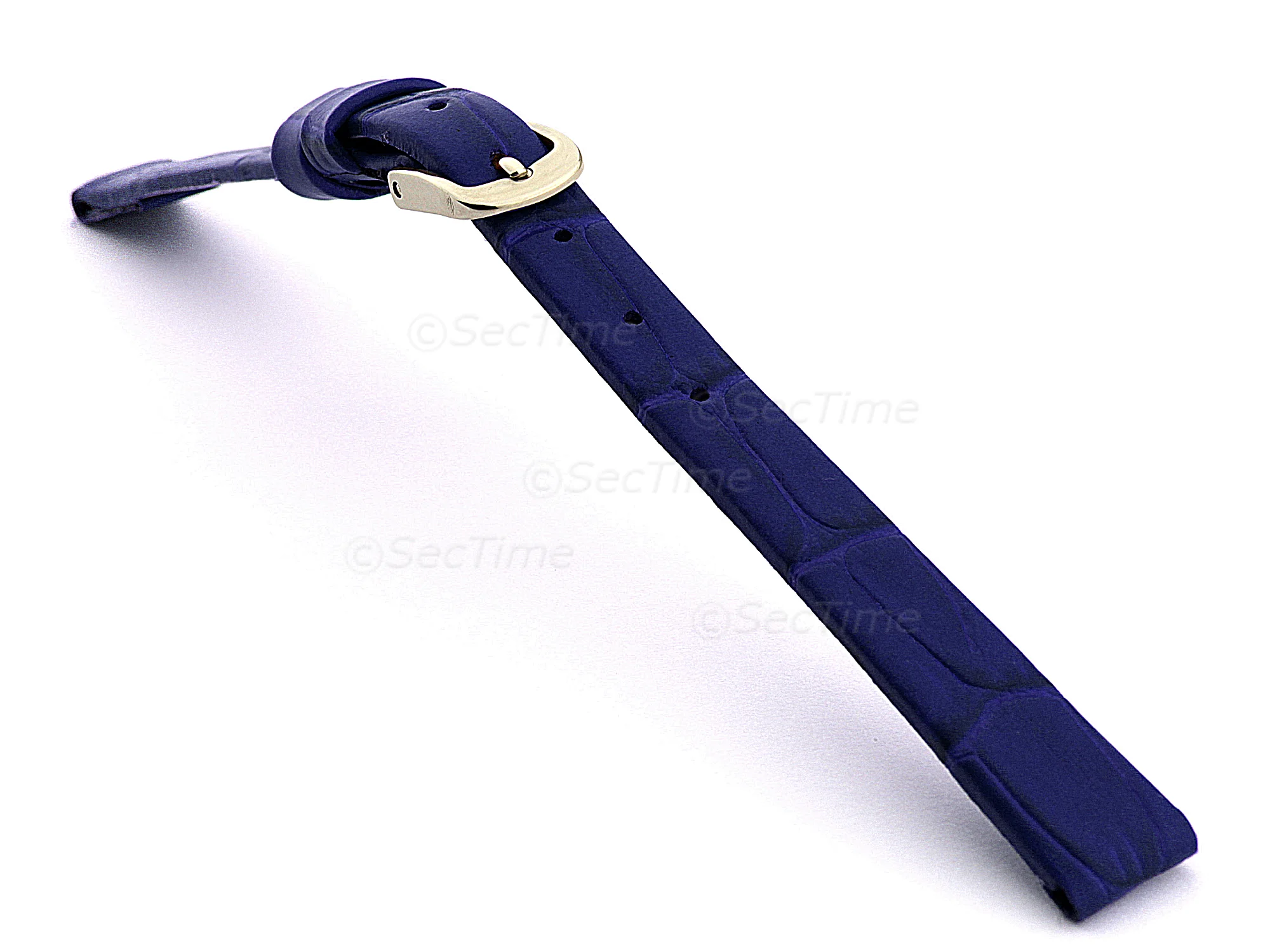 (image for) Open Ended Watch Strap Croco ES - Leather Blue 10mm (1)