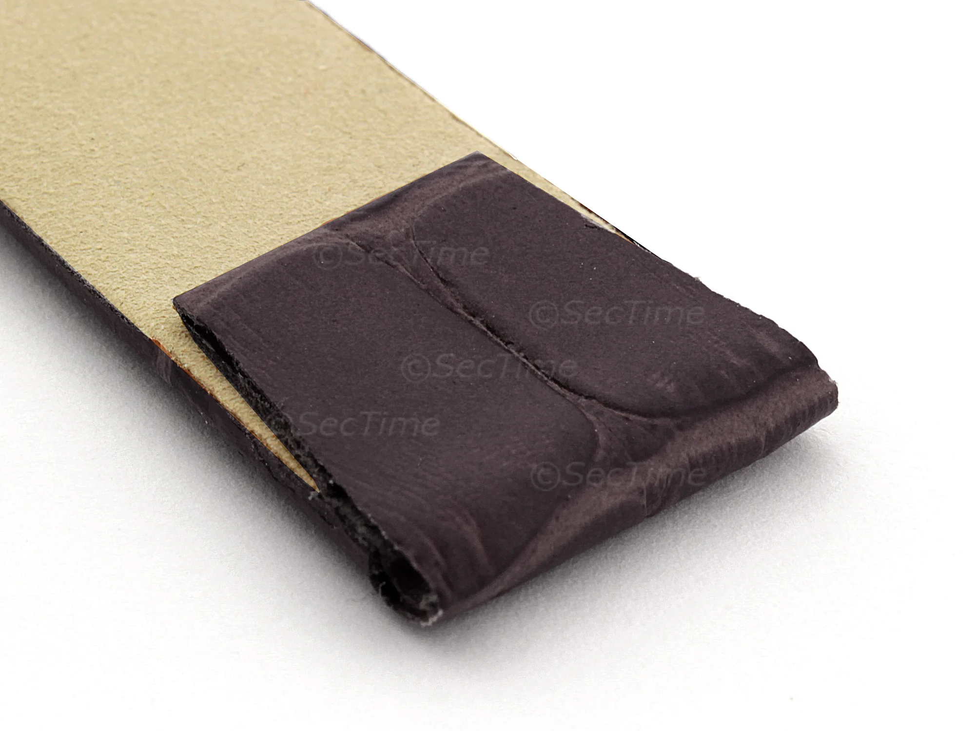 (image for) Open Ended Watch Strap Croco ES - Leather Chocolate Brown 10mm (2)