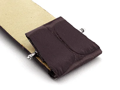 (image for) Open Ended Watch Strap Croco ES - Leather Chocolate Brown 10mm (3)