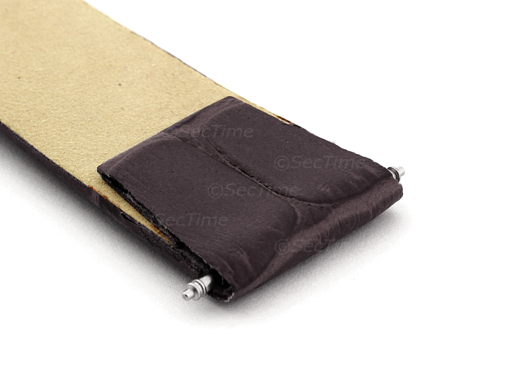 (image for) Open Ended Watch Strap Croco ES - Leather Chocolate Brown 10mm (4)