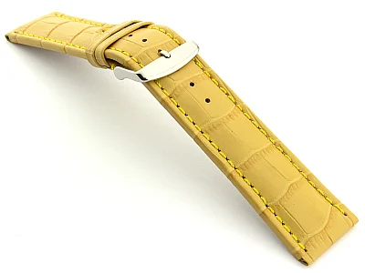 (image for) Leather Watch Strap CROCO RM Yellow/Yellow 28mm (1)