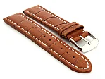 (image for) Leather Watch Strap CROCO RM Brown/White 18mm