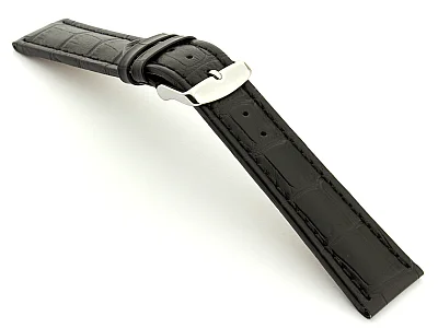 (image for) Leather Watch Strap CROCO RM Black/Black 18mm (1)