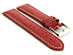 (image for) Leather Watch Strap CROCO RM Red/White 18mm