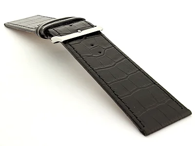 (image for) Glossy Leather Watch Strap Croco Spec WB Black 38mm (1)