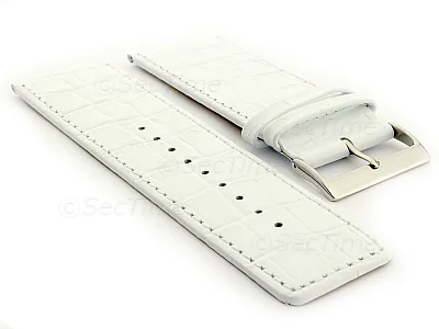 (image for) Glossy Leather Watch Strap Croco Spec WB White 38mm