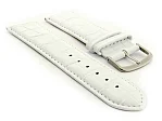 (image for) Glossy Leather Watch Strap Croco Spec WM White 20mm