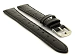 (image for) Glossy Leather Watch Strap Croco Spec WS Black 10mm