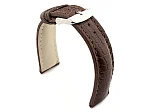 (image for) Genuine Crocodile Leather Watch Strap Band Mississippi Dark Brown/Brown 24mm