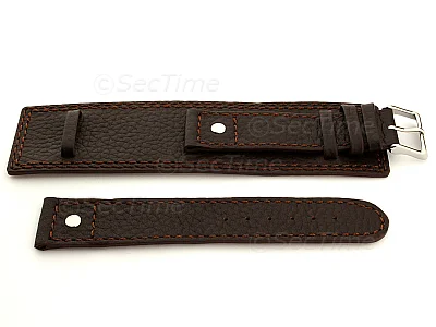 (image for) Leather Watch Band with Wrist Cuff Dakar Dark Brown 20mm