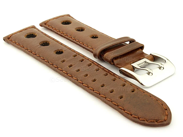 (image for) Rally Style Genuine Leather Vegetable-tanned Watch Strap Dani Dark Brown 20mm