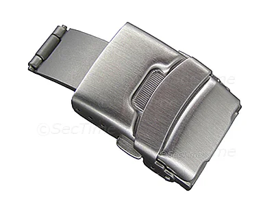 (image for) Brushed Silver-Coloured Titanium Watch Strap Deployant Clasp 16mm