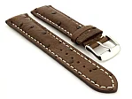 (image for) Ostrich Leather Watch Strap EMU Dark Brown 22mm