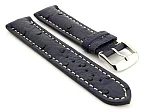 (image for) Ostrich Leather Watch Strap EMU Navy Blue 22mm