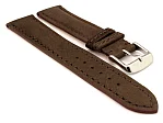 (image for) Genuine Nubuck Leather Watch Strap Band Evosa Dark Brown 20mm