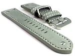 (image for) Riveted Leather Watch Strap FIGHTER Grey / White 20mm