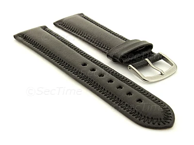 (image for) Genuine Leather Watch Strap Florence Black 22mm