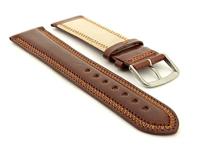 (image for) Genuine Leather Watch Strap Florence Brown 24mm (1)