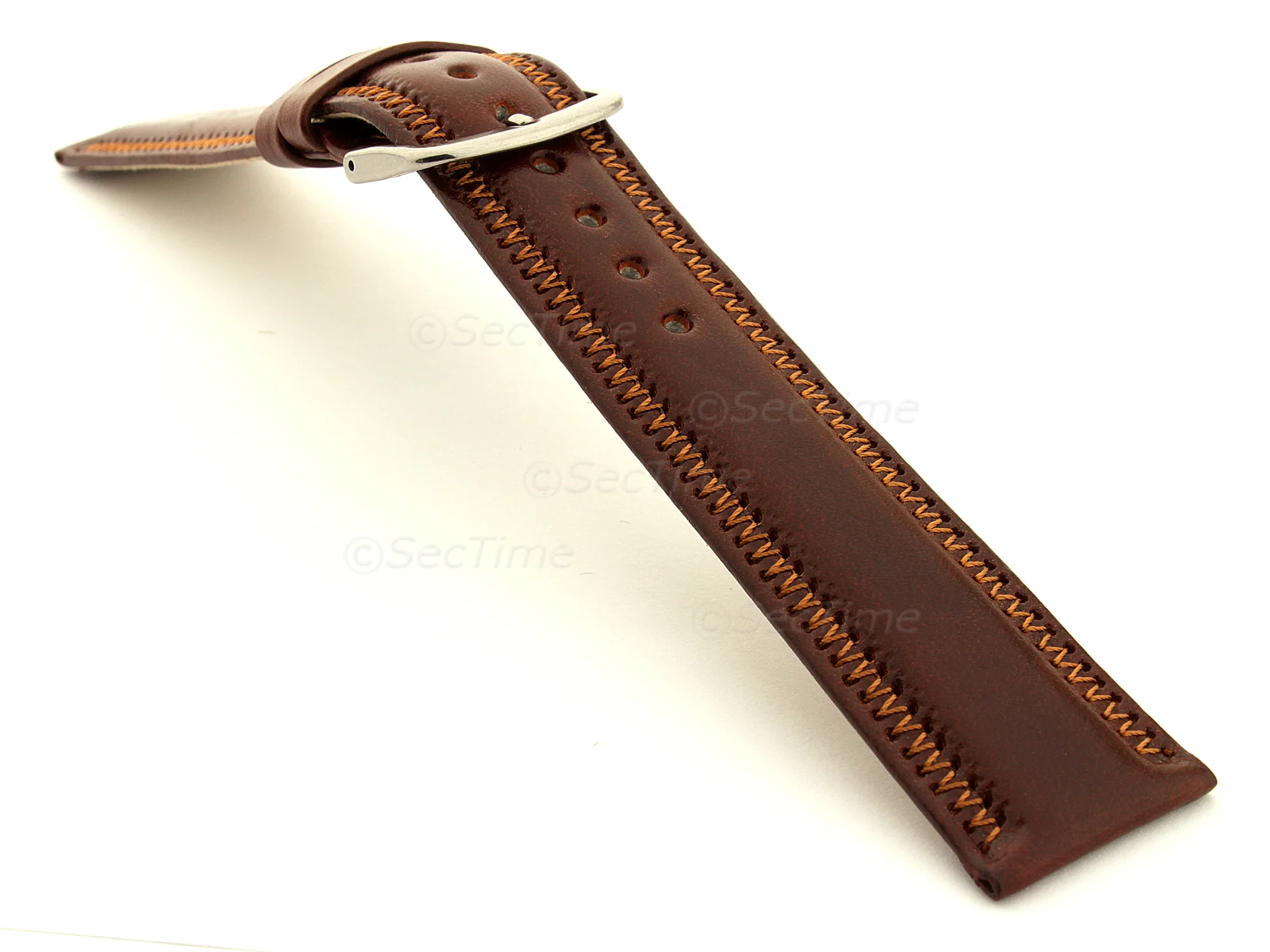 (image for) Genuine Leather Watch Strap Florence Brown 24mm (2)