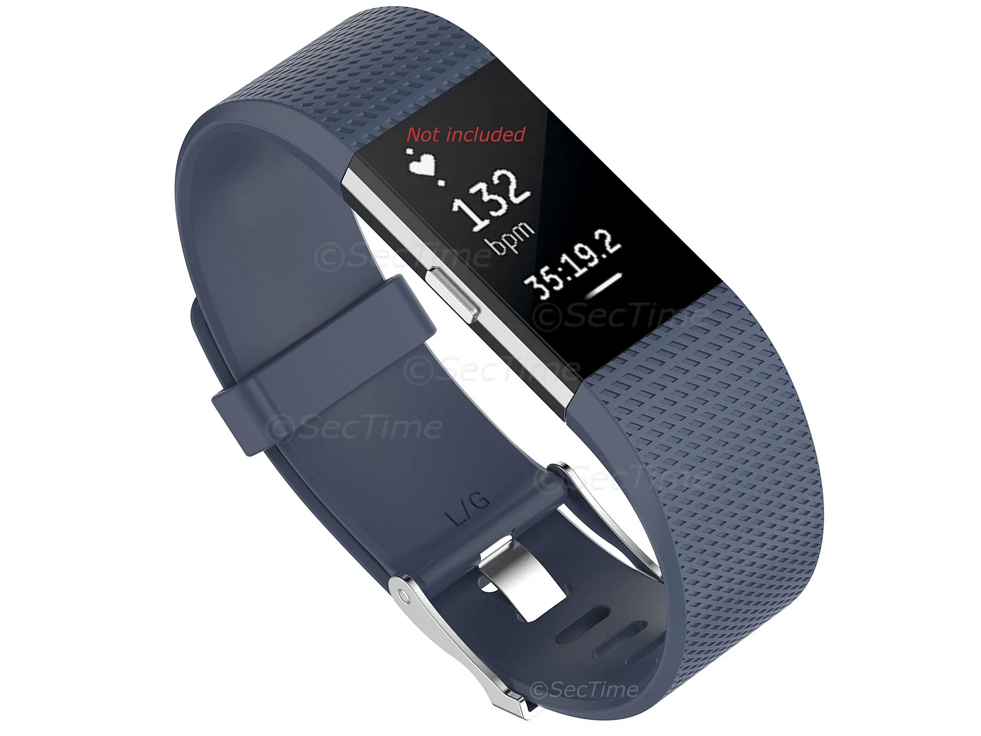 (image for) Replacement Silicone Watch Strap Band For Fitbit Charge 2 Slate - Small