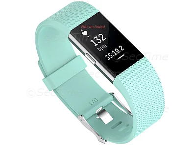 (image for) Replacement Silicone Watch Strap Band For Fitbit Charge 2 Cyan - Large