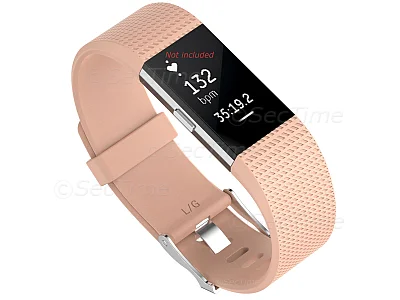 (image for) Replacement Silicone Watch Strap Band For Fitbit Charge 2 Sweet Salmon - Large