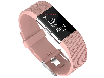 (image for) Replacement Silicone Watch Strap Band For Fitbit Charge 2 Salmon - Large