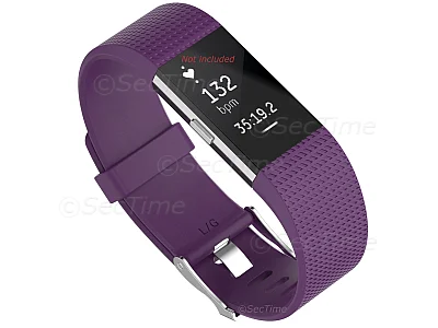(image for) Replacement Silicone Watch Strap Band For Fitbit Charge 2 Purple - Small