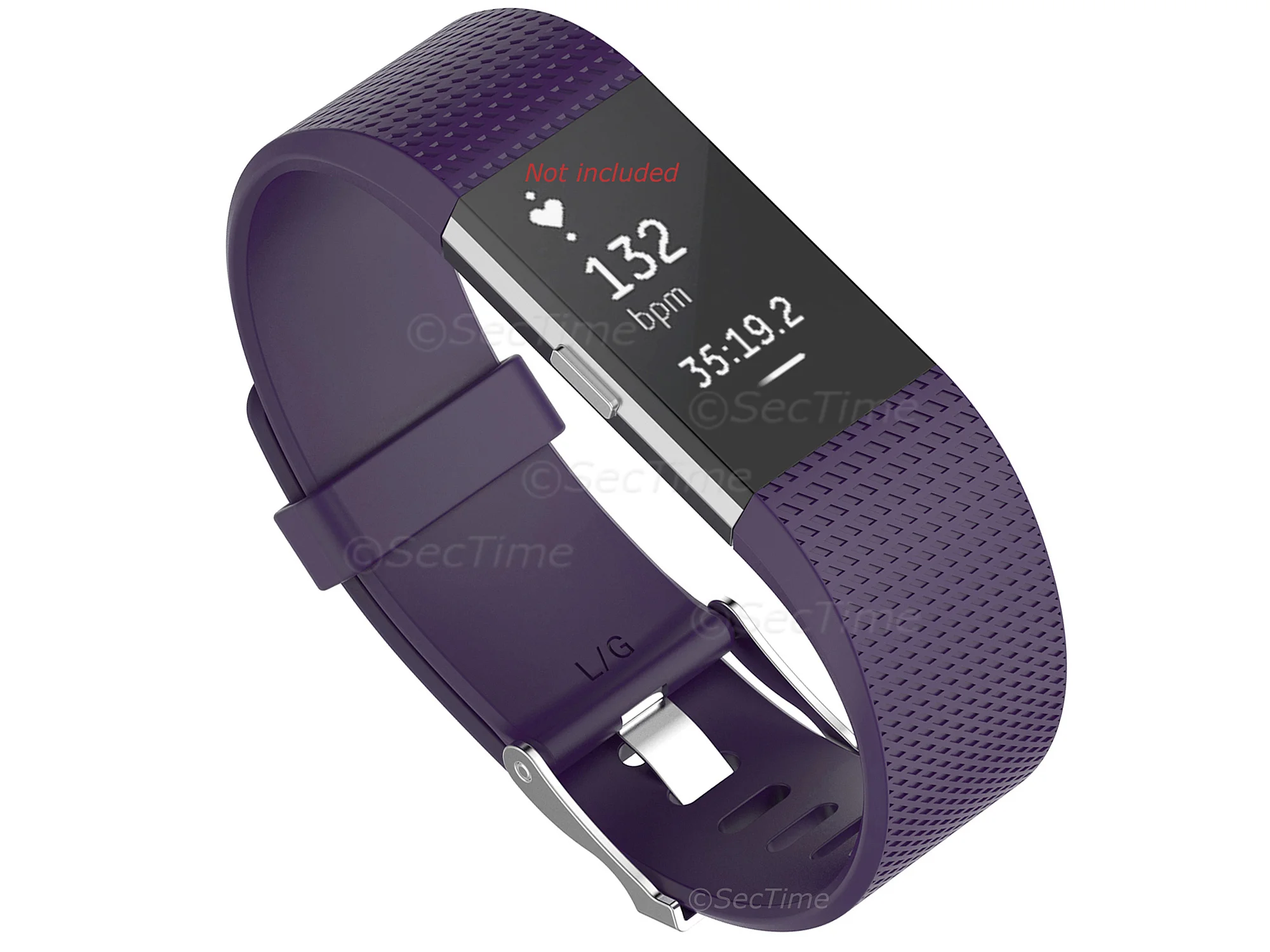 (image for) Replacement Silicone Watch Strap Band For Fitbit Charge 2 Dark Purple - Small